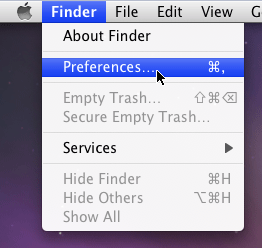 finder, preferences